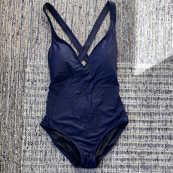 J. Crew Navy High-Support Cross-Back One-Piece Swimsuit - Picture 1 of 3
